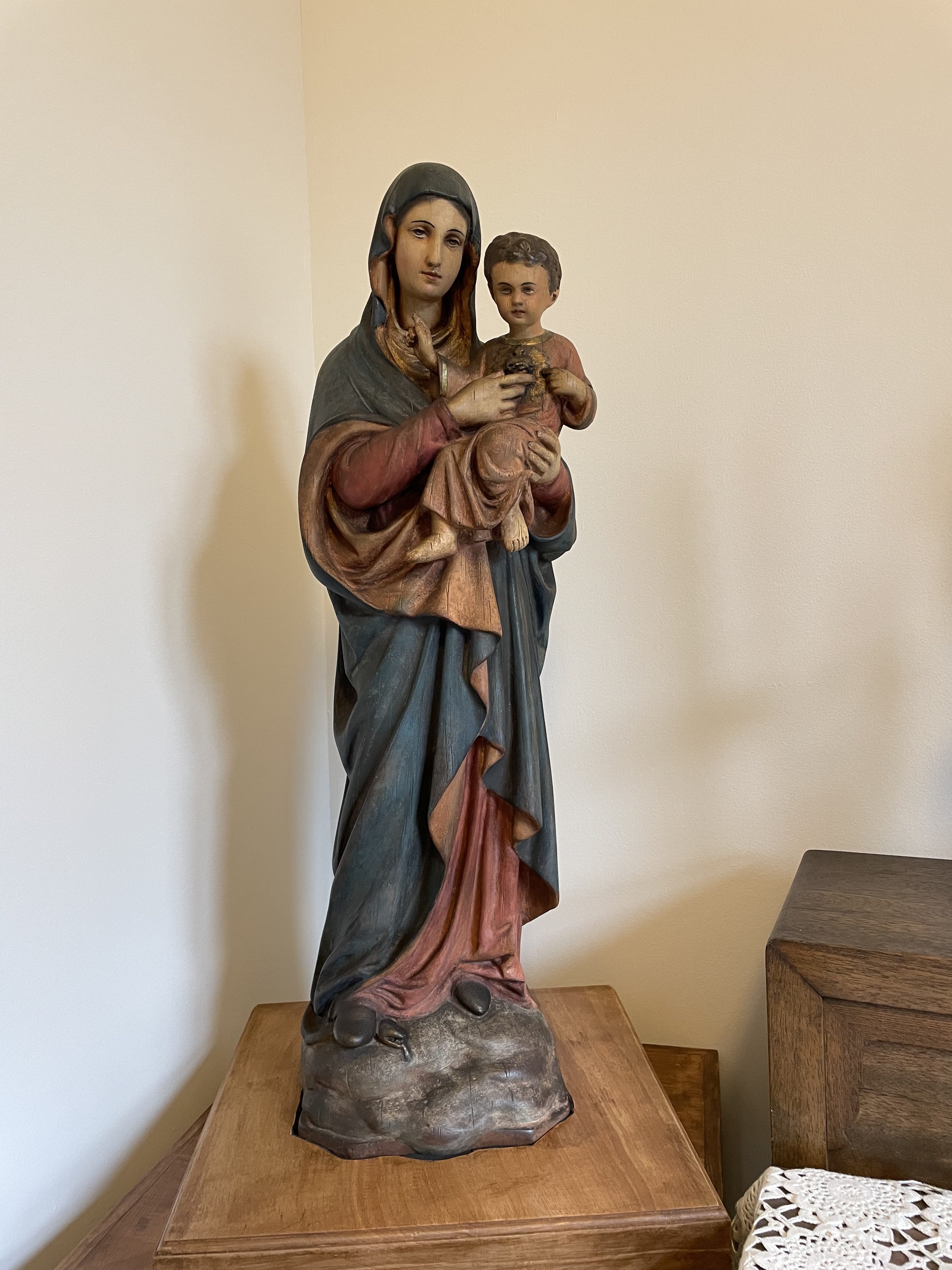 1960年代 聖母子像　聖母像 アンリ　プラーク　木彫り　マリア